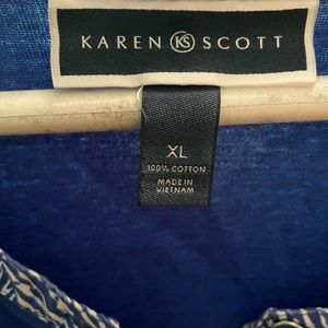 Karen Scott royal blue shirt